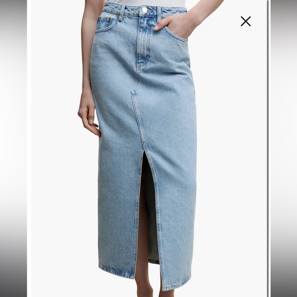 Mango Blue Denim Maxi Skirt - Picture 3 of 10